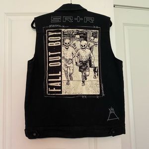 Punk goth fall out boy denim vest